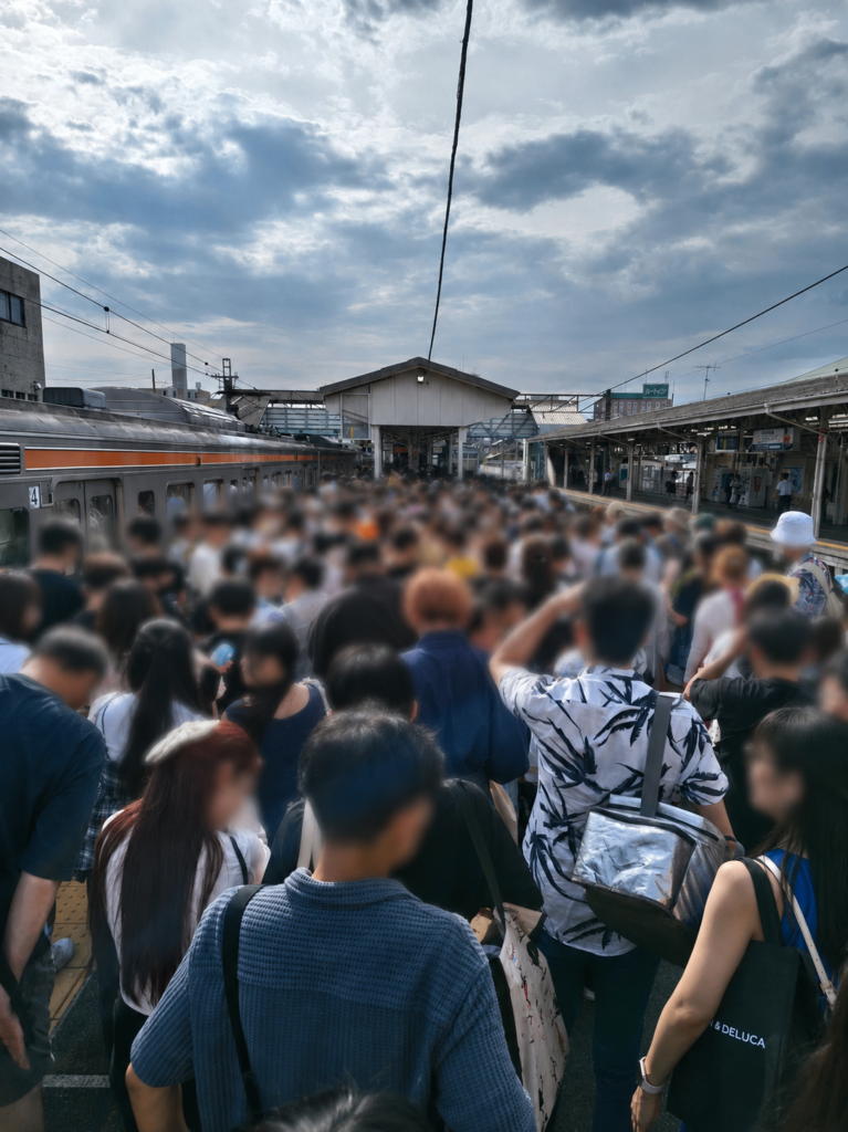 花火大会当日の足利駅